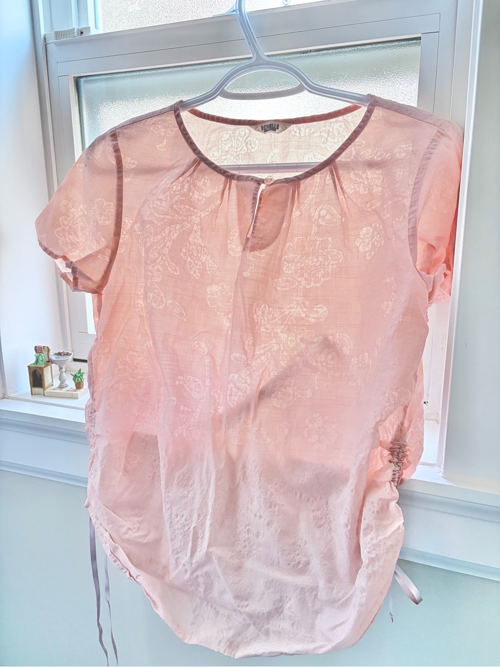 Échelle Blush Pink Floral Sheer Blouse | Japan